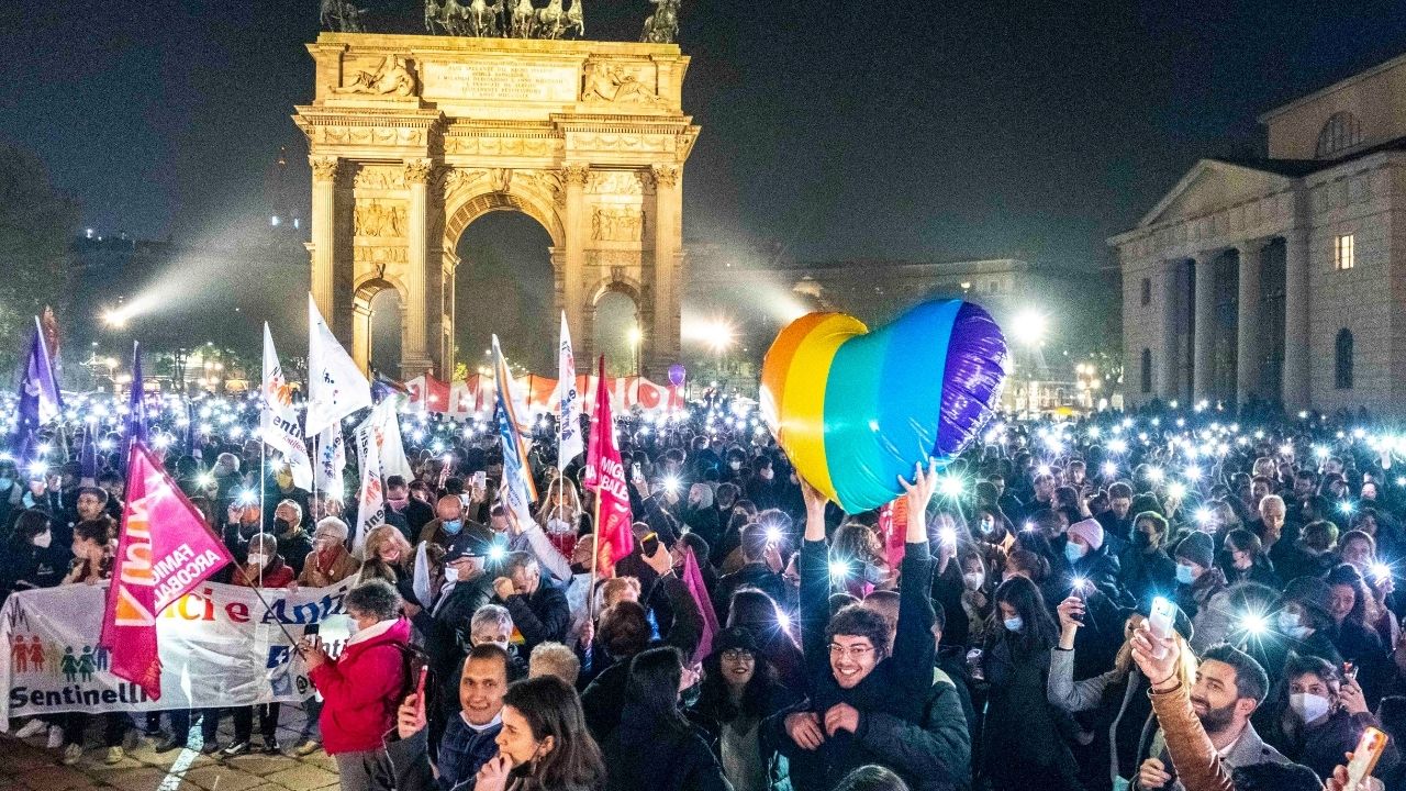 protesta ddl zan milano