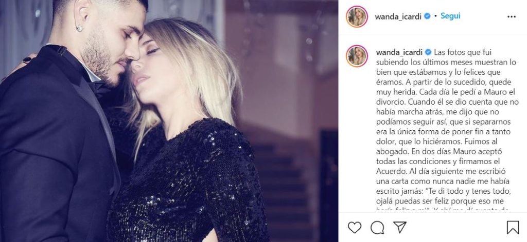 wanda nara mauro icardi post ig