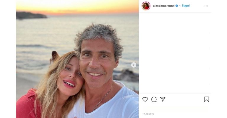 Alessia Marcuzzi in uno scatto insieme al marito Paolo Calabresi Marconi - Instagram