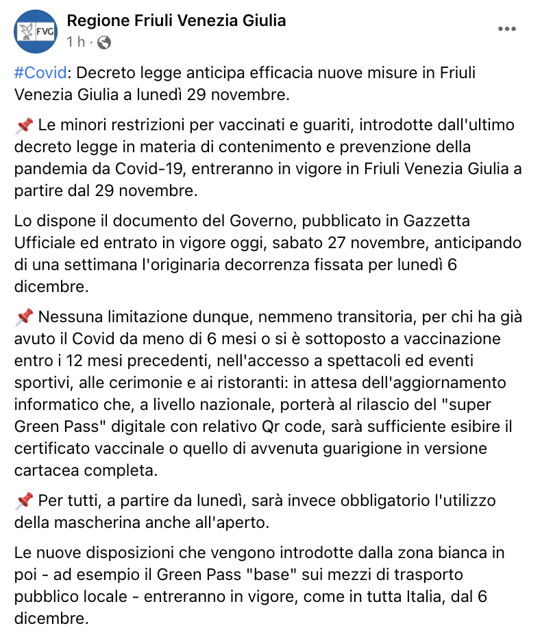 Post della Regione Friuli Venezia Giulia