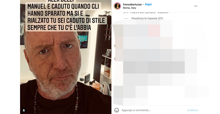 post Instagram di Franco Bortuzzo