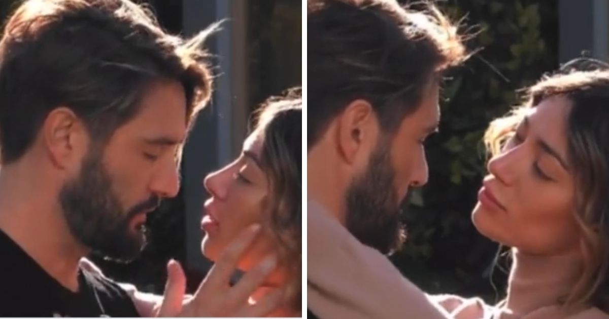 Alex Belli e Soleil si baciano