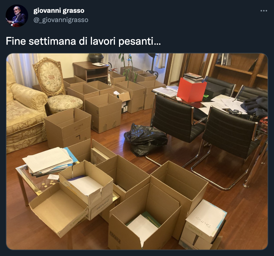 Il tweet di Giovanni Grasso
