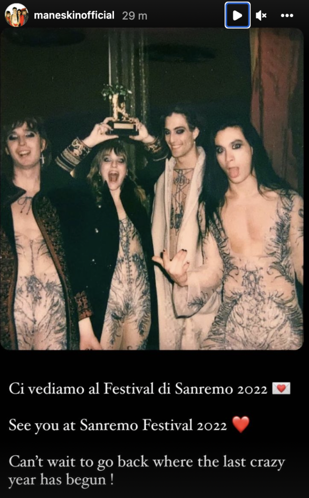 Storia Instagram Maneskin