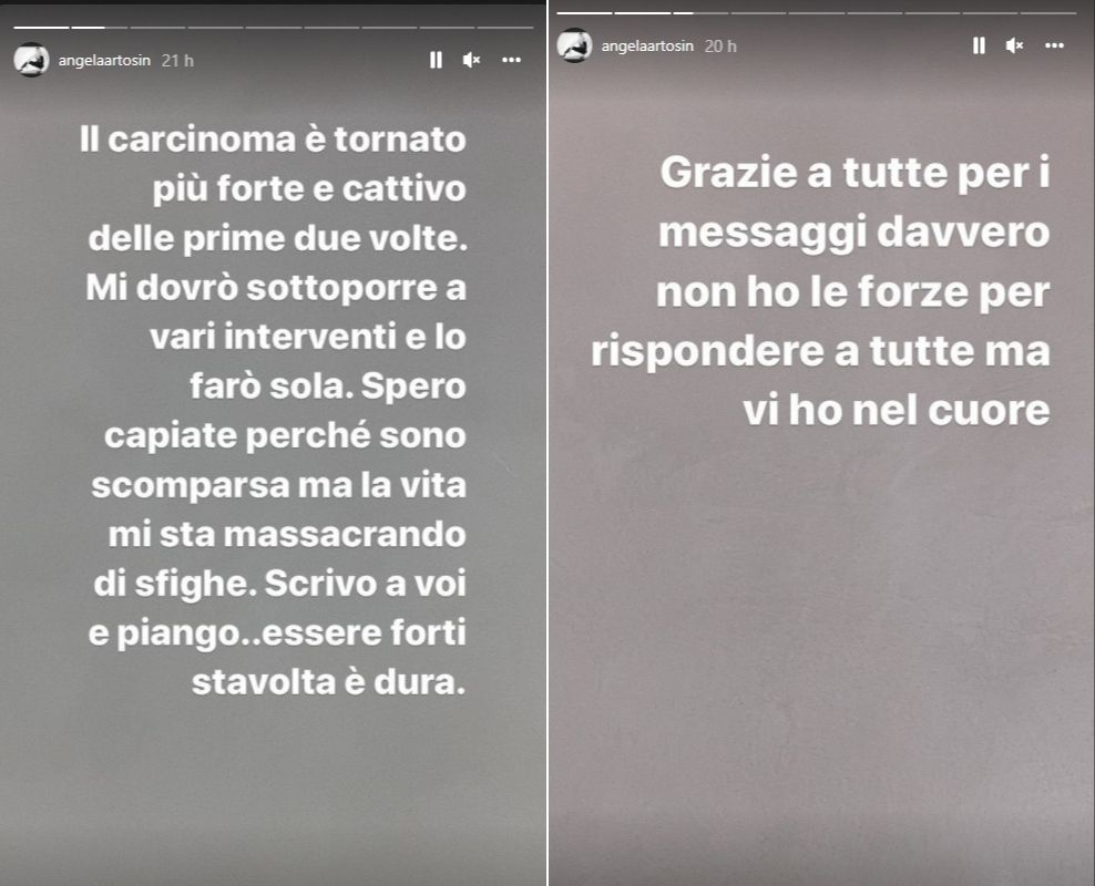 Angela Artosin ha il cancro, lo sfogo dell'ex tronista di Uomini e Donne: "La vita mi sta massacrando"