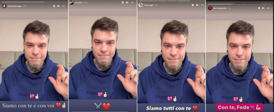 Fedez annuncia di avere problemi di salute, la famiglia Ferragnez si stringe attorno a lui: i post sui social