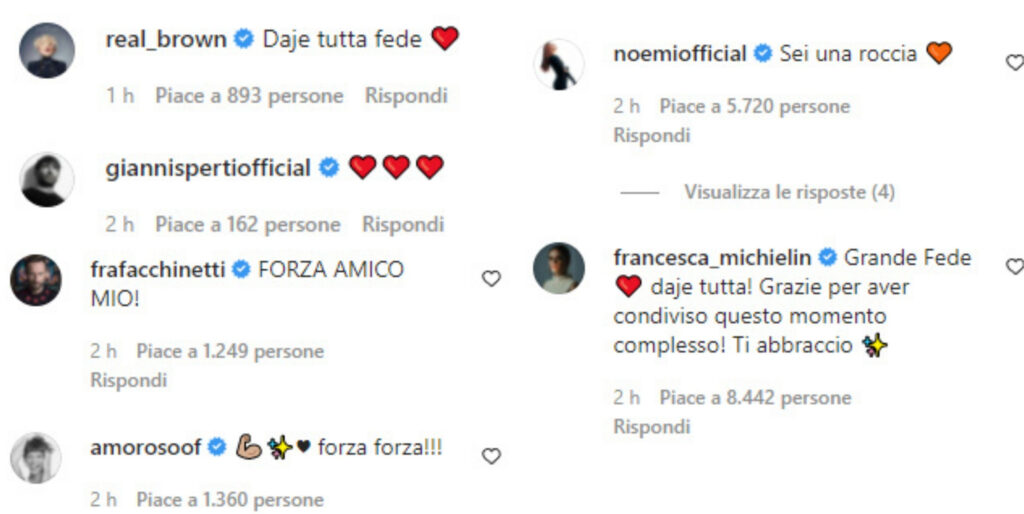 Fedez riceve il sostegno del mondo vip dopo l'intervento fatto in queste ore: "Sei una roccia"