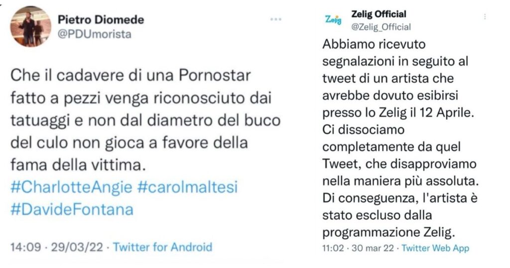 Pietro Diomede, la battuta choc su Carol Maltesi provoca la sua esclusione da Zelig: le parole atroci sulla ragazza uccisa a Borno