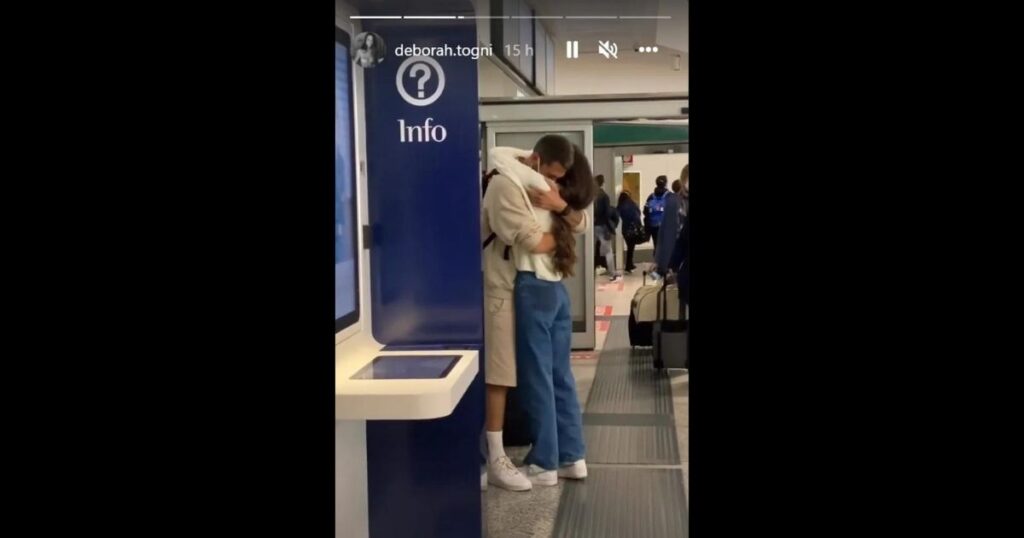 Jeremias Rodriguez riabbraccia Deborah Togni in aeroporto dopo L'Isola dei Famosi: le prime immagini social