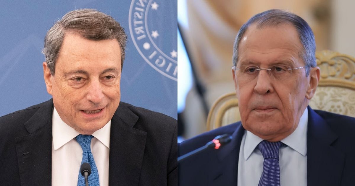 Lavrov a Zona Bianca, arriva la dura critica di Mario Draghi: “Quello che ha detto è aberrante”