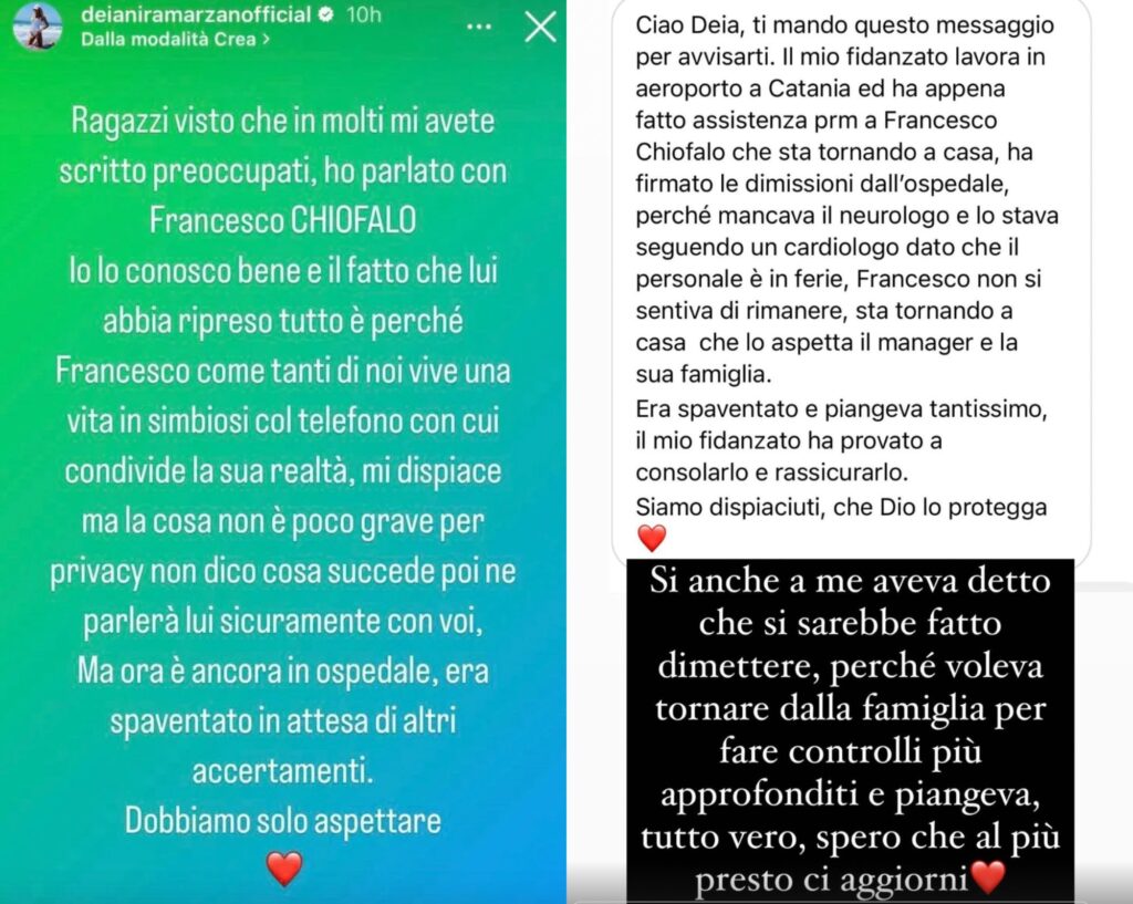 Deianira Marzano su Francesco Chiofalo: le stories su Instagram