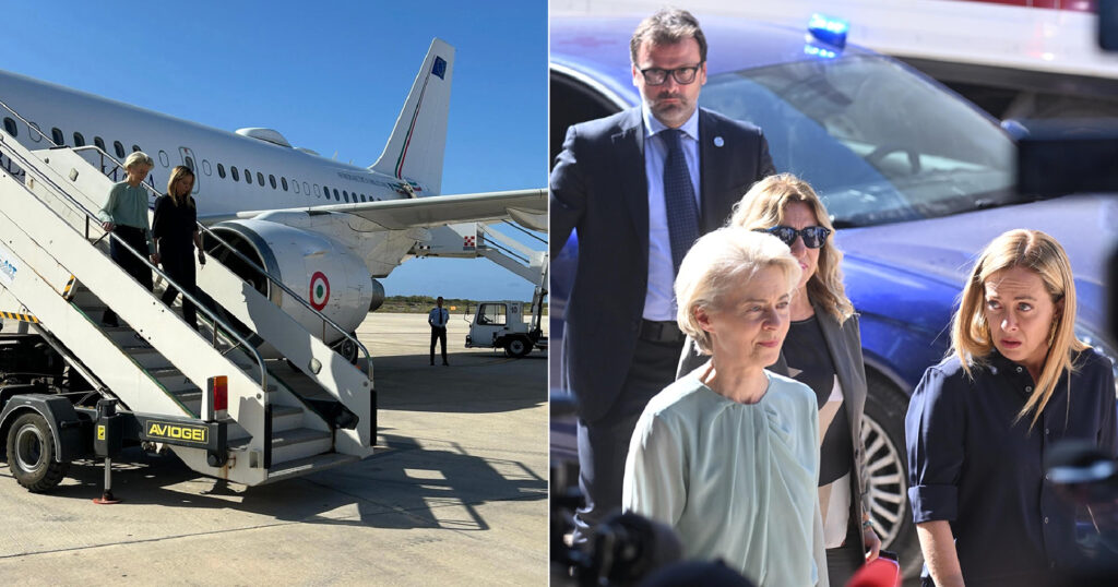 Meloni Ursula von der Leyen Lampedusa