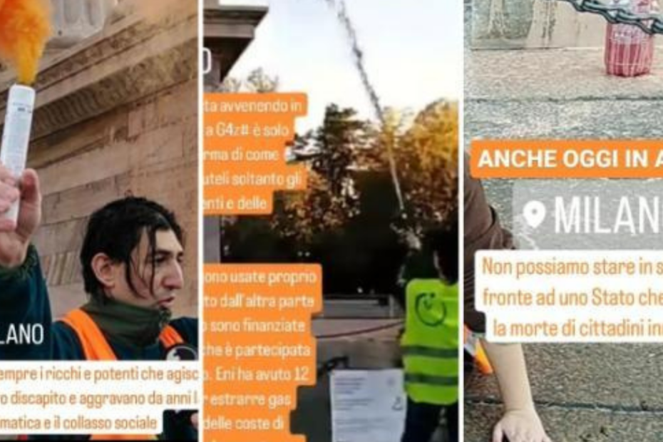 Un altro sfregio, attivisti di Ultima Generazione imbrattano l’Arco della Pace di Milano