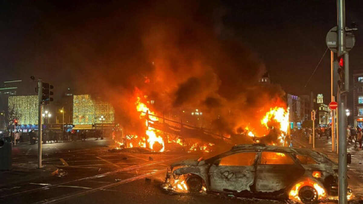 Dublino incidenti scontri