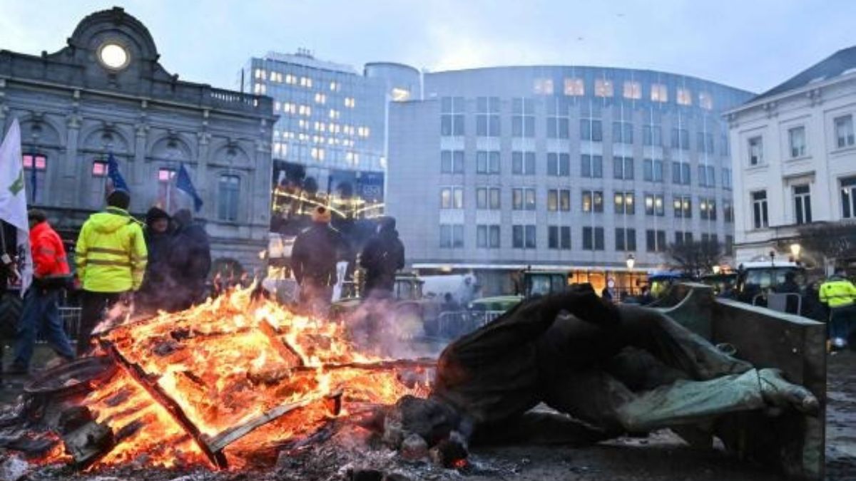 protesta trattori bruxelles