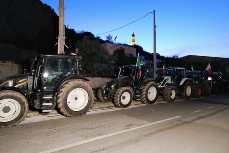 protesta trattori Sanremo Roma