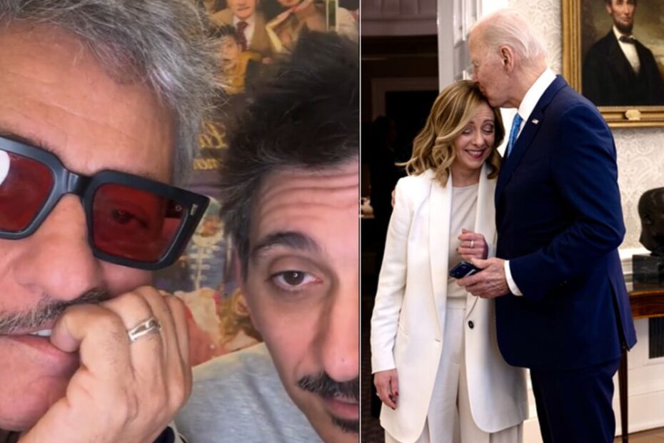 Biden Meloni bacio Fiorello