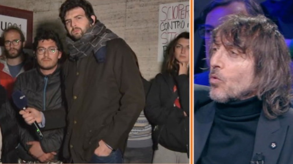 Cruciani, lite in diretta con gli studenti in protesta: “Ma che dici!”. La sfuriata è uno spasso: il VIDEO