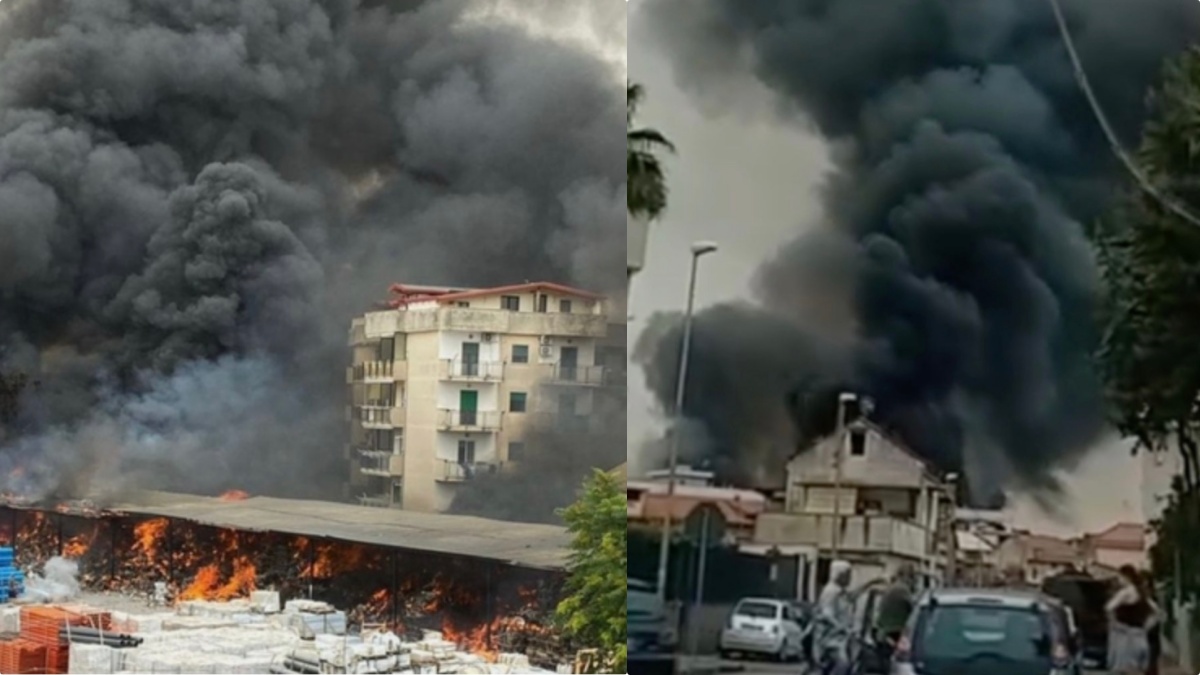 Incendio Aversa: a fuoco deposito di prodotti igienico sanitari