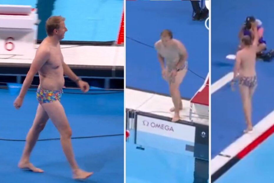 Olimpiadi uomo costume gara interrotta