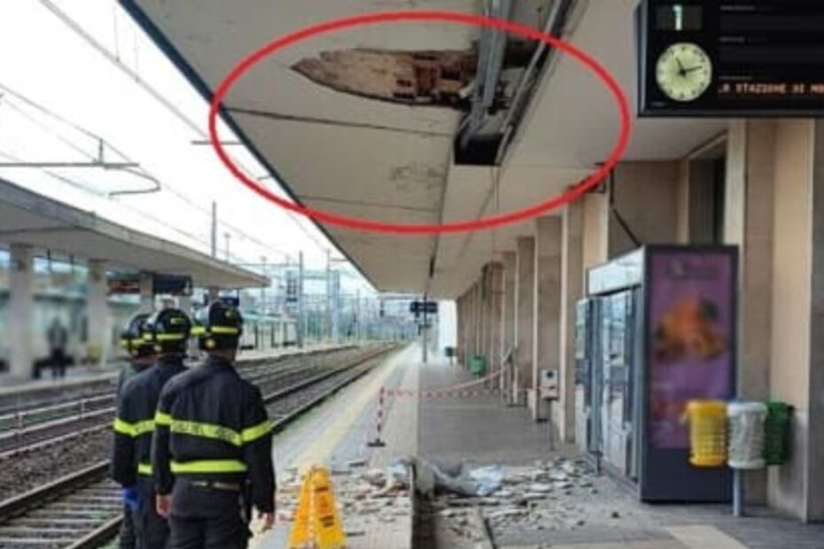 Monza crolla pensilina stazione