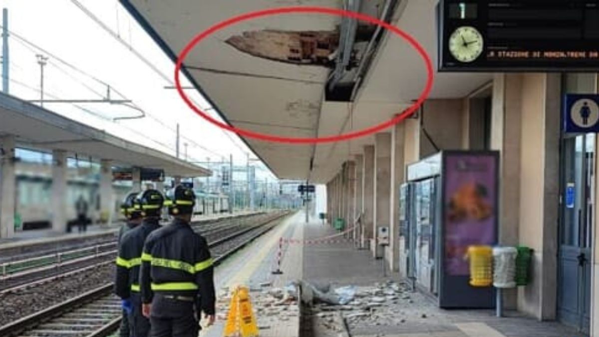 Monza crolla pensilina stazione
