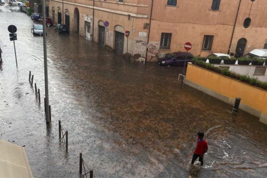 bomba acqua Roma pioggia