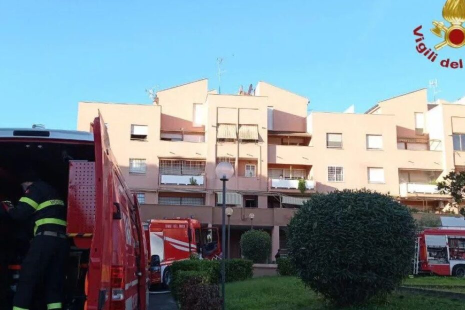 Roma incendio Dragoncello morto