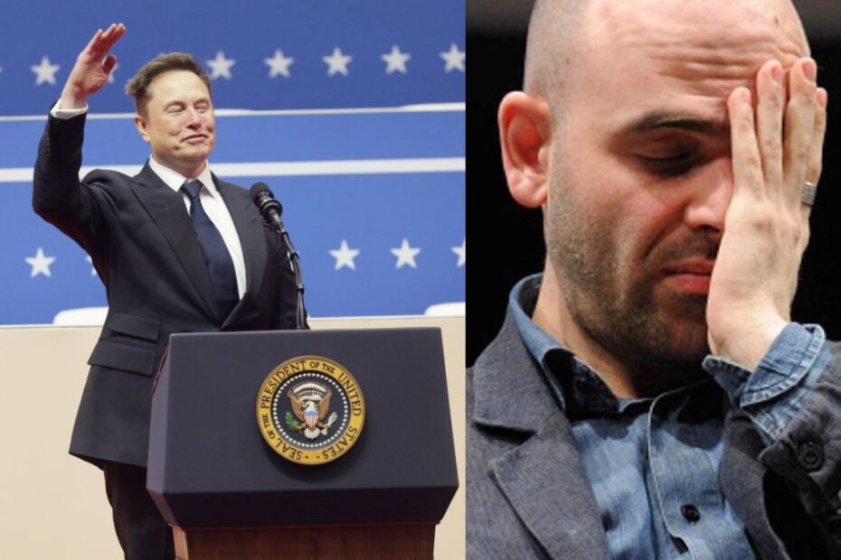 Musk saluto romano Saviano