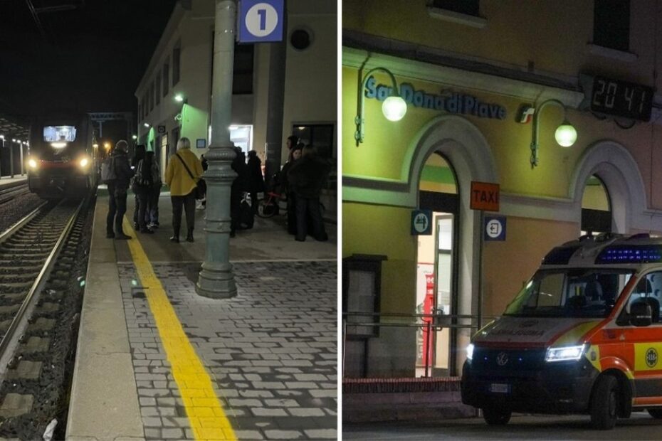 Venezia incastrato binari treno illeso