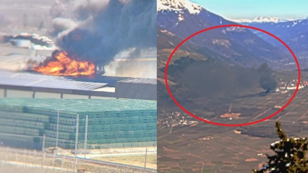 Incendio visibile da Thesocialpost.it Incendio visibile a chilometri di distanza | densa e alta colonna di fumo nero
