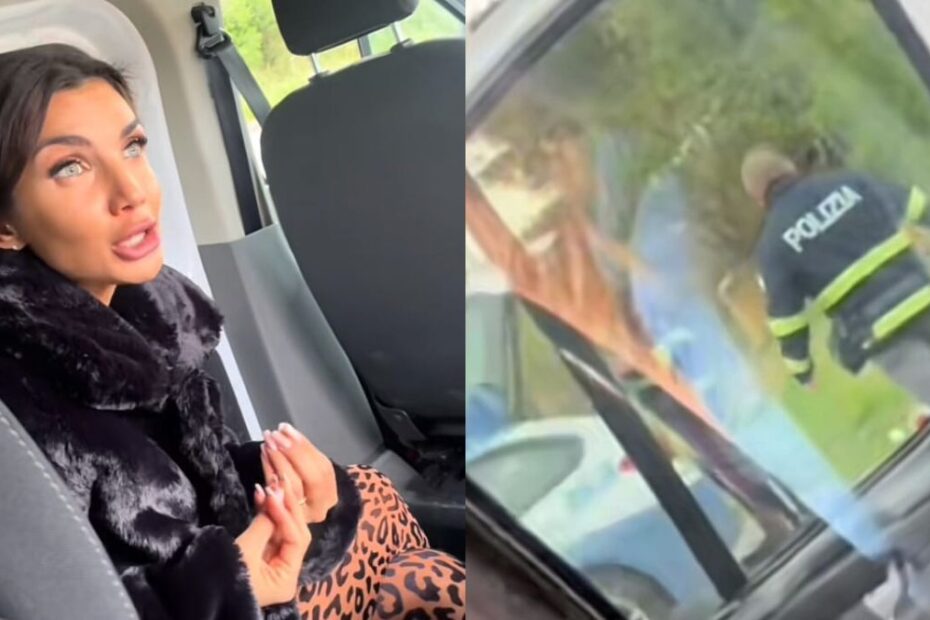 Elettra Lamborghini multata poliziotto