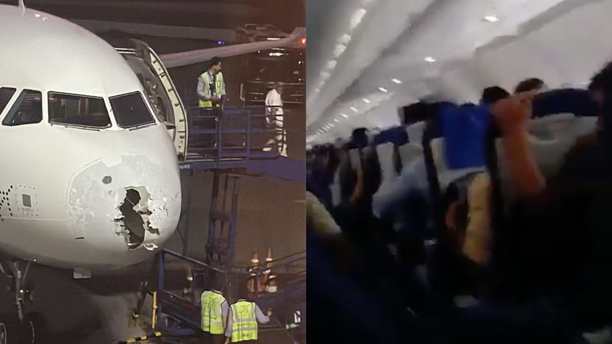 Grandinata violentissima contro l’aereo in volo: panico a bordo, immagini spaventose