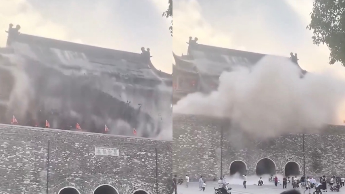 Boato enorme, crolla il tetto del monumento: dentro pieno di persone Boato enorme, crolla il tetto del monumento: dentro pieno di persone