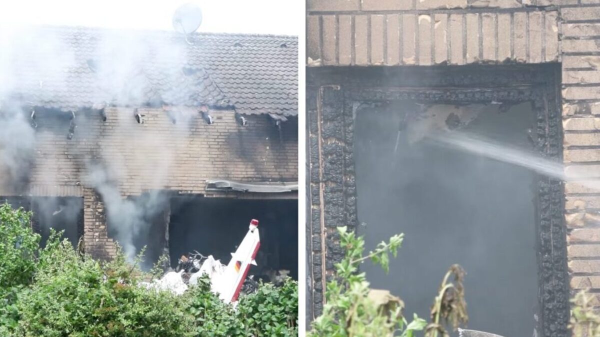 Tragedia, aereo si schianta contro una casa: almeno due morti Tragedia, aereo si schianta contro una casa: almeno due morti