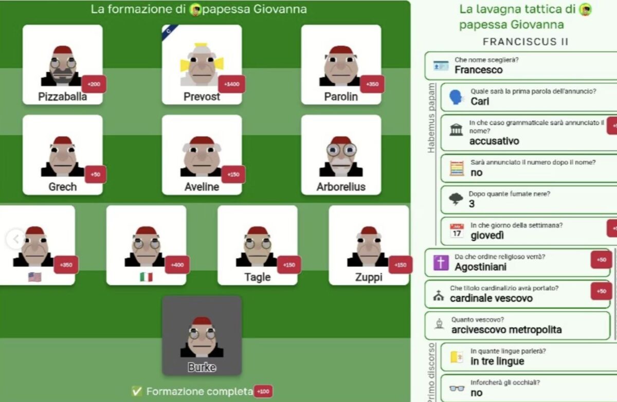 Fantapapa, Papessa Giovanna prevede l'elezione di Papa Leone