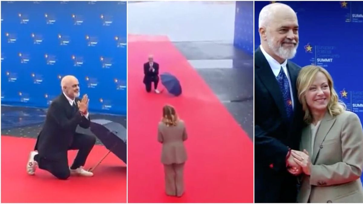 giorgia meloni arriva a tirana il premier albanese rama si inginocchia edi no dai da Thesocialpost.it giorgia meloni arriva a tirana il premier albanese rama si inginocchia edi no dai