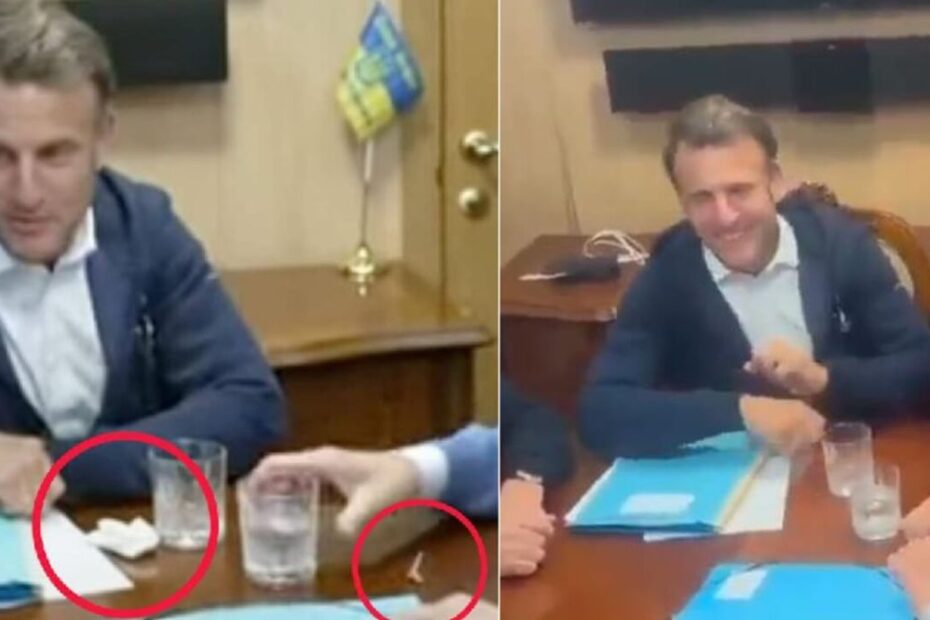 Macron cocaina fazzoletto bufala