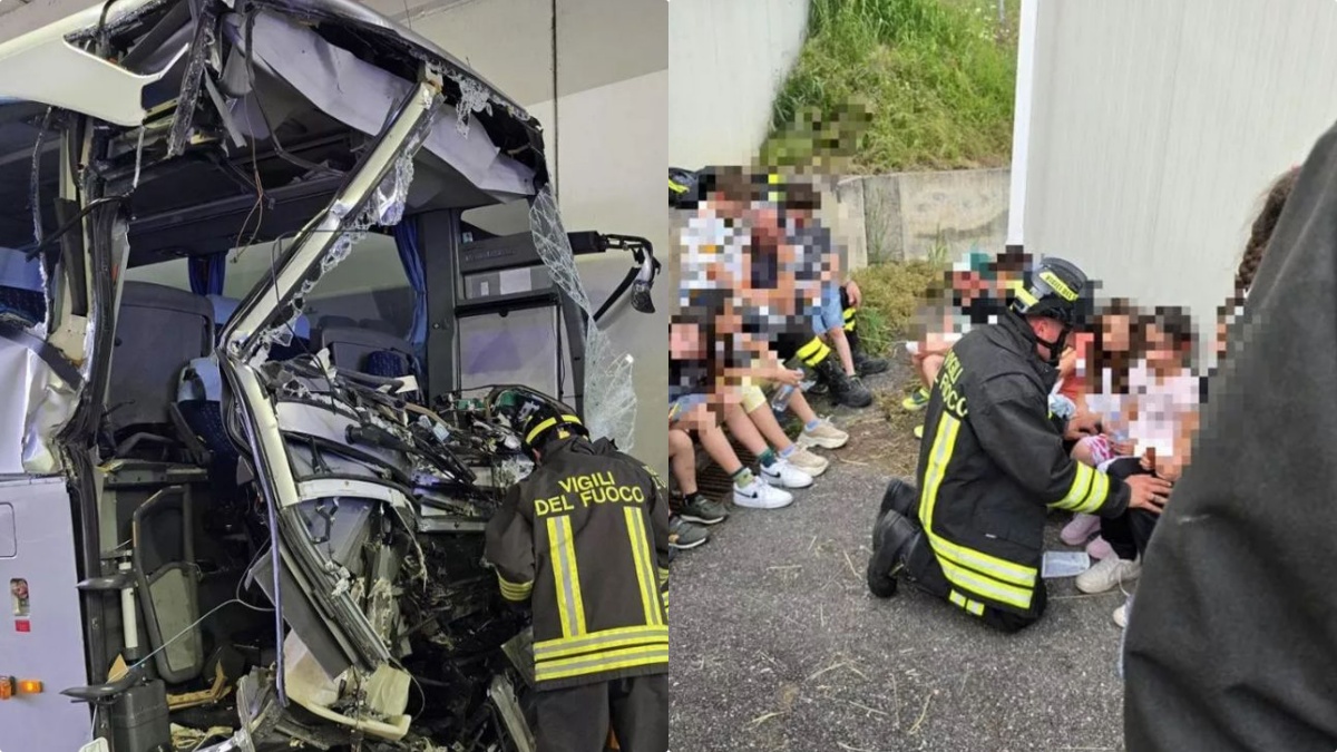 Italia. Scuolabus contro camion, tragico schianto in galleria: decine di coinvolti