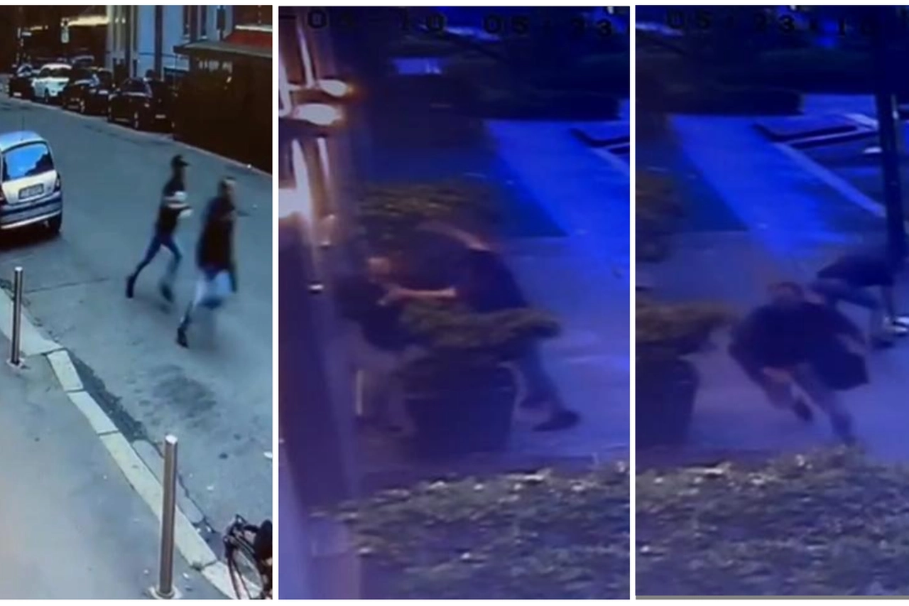 Emanuele De Maria, il video in cui rincorre e accoltella il collega Hani Nasr davanti all’hotel Berna a Milano