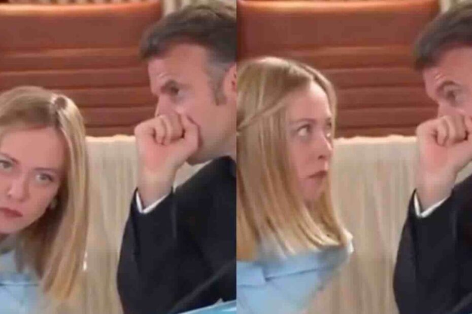 Meloni labiale incomprensibile Macron