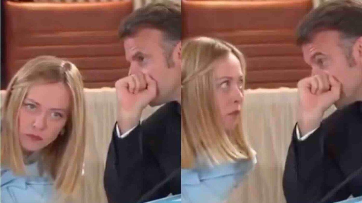 Meloni labiale incomprensibile Macron