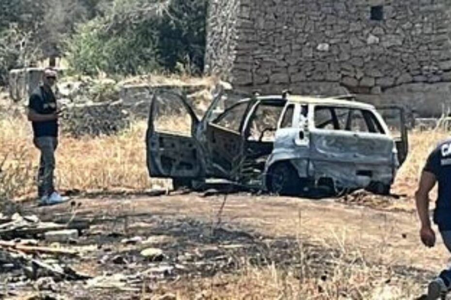 corpo carbonizzato campagne Salento