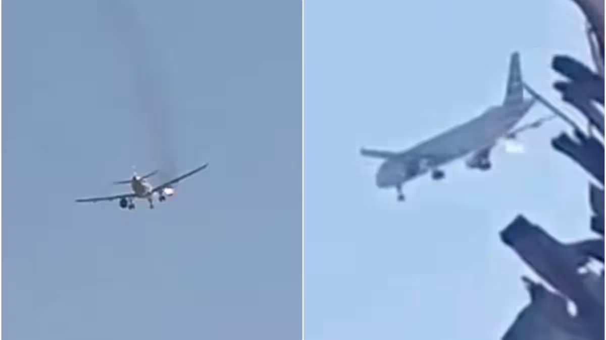 Panico in volo, fumo e fiamme da un motore: immagini drammatiche Panico in volo, fumo e fiamme da un motore: immagini drammatiche