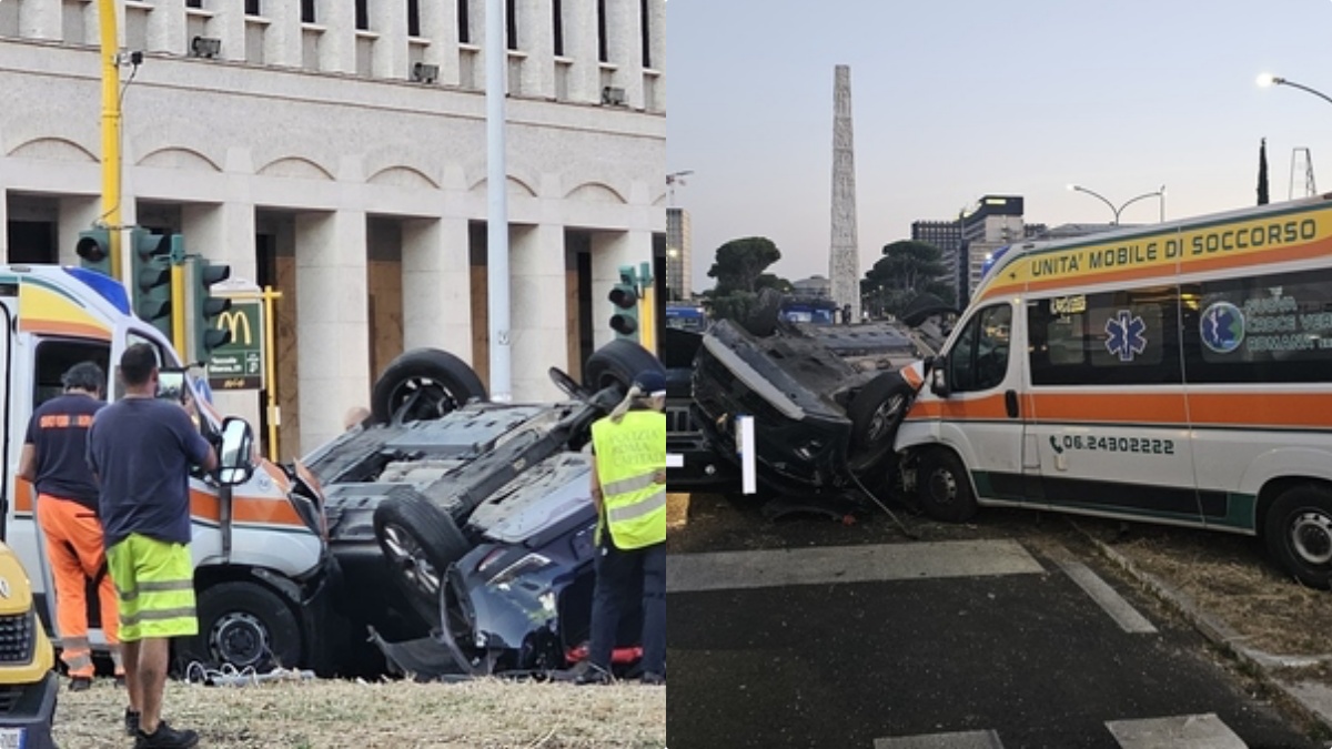 Si schianta contro un’ambulanza, poi vola sull’altra corsia e piomba su un’auto Si schianta contro un’ambulanza, poi vola sull’altra corsia e piomba su un’auto