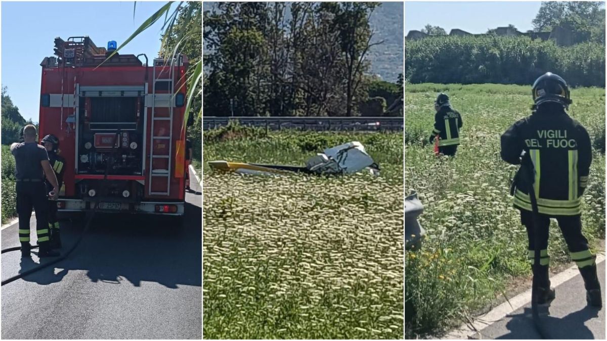 italia aereo si schianta vicino all8217autostrada terrore tra gli automobilisti
