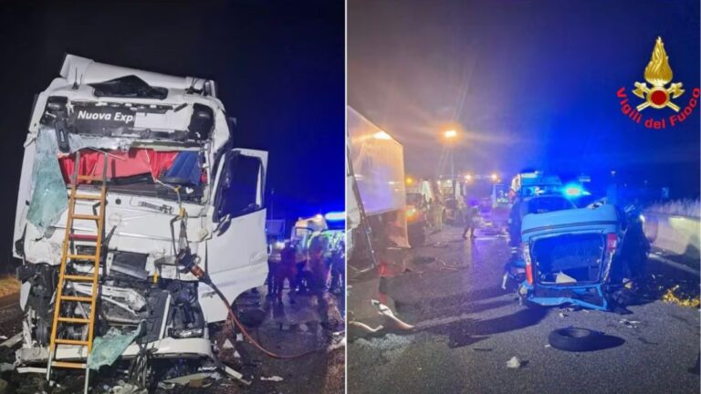 Italia, schianto mostruoso tra auto e due camion. Bilancio tragico ...
