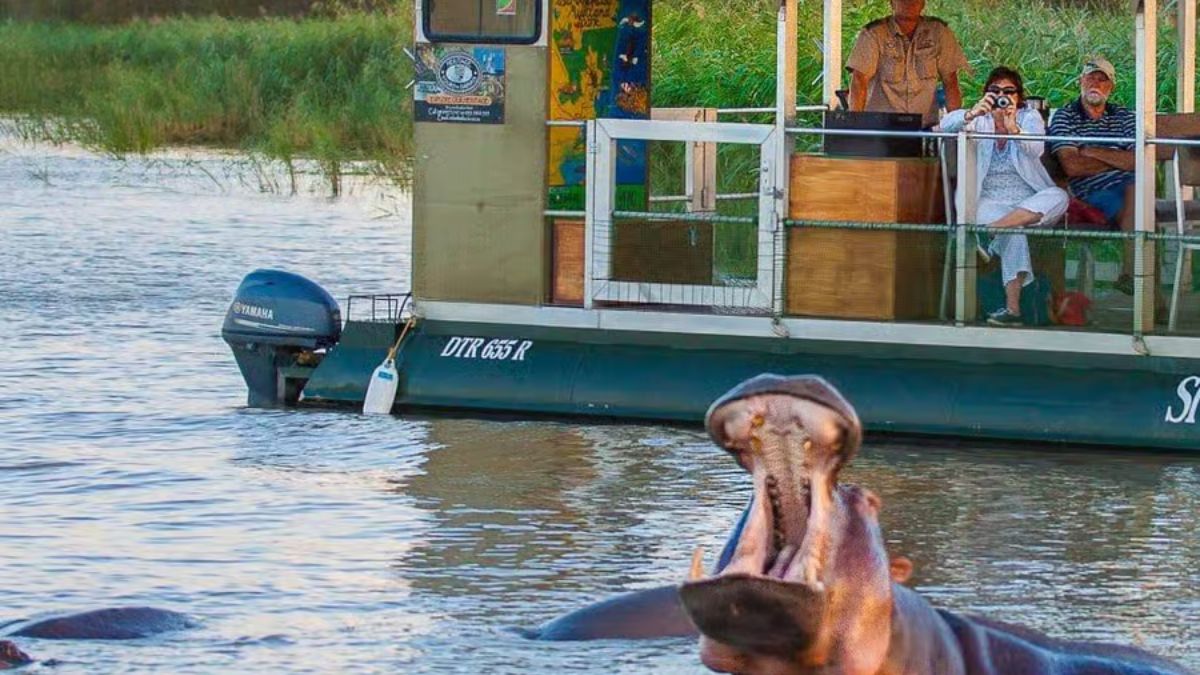 ippopotamo capovolge barca bambini