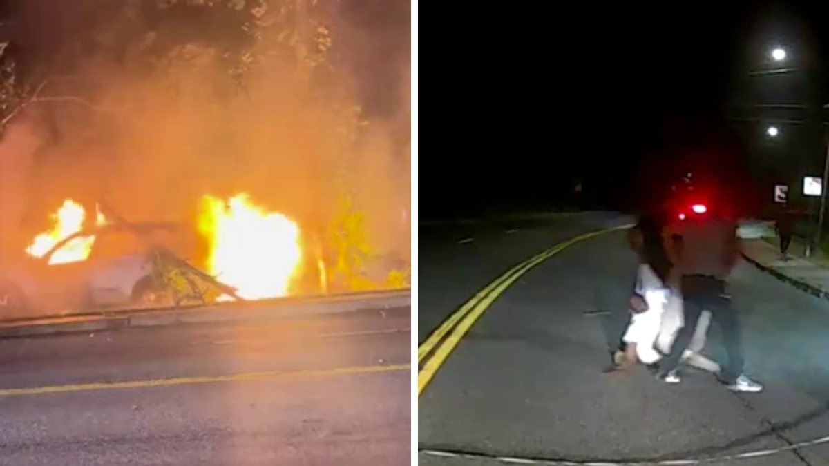 Incidente shock, auto prende fuoco: padre e figlio si lanciano nelle fiamme, video da brividi Incidente shock, auto prende fuoco: padre e figlio si lanciano nelle fiamme, video da brividi