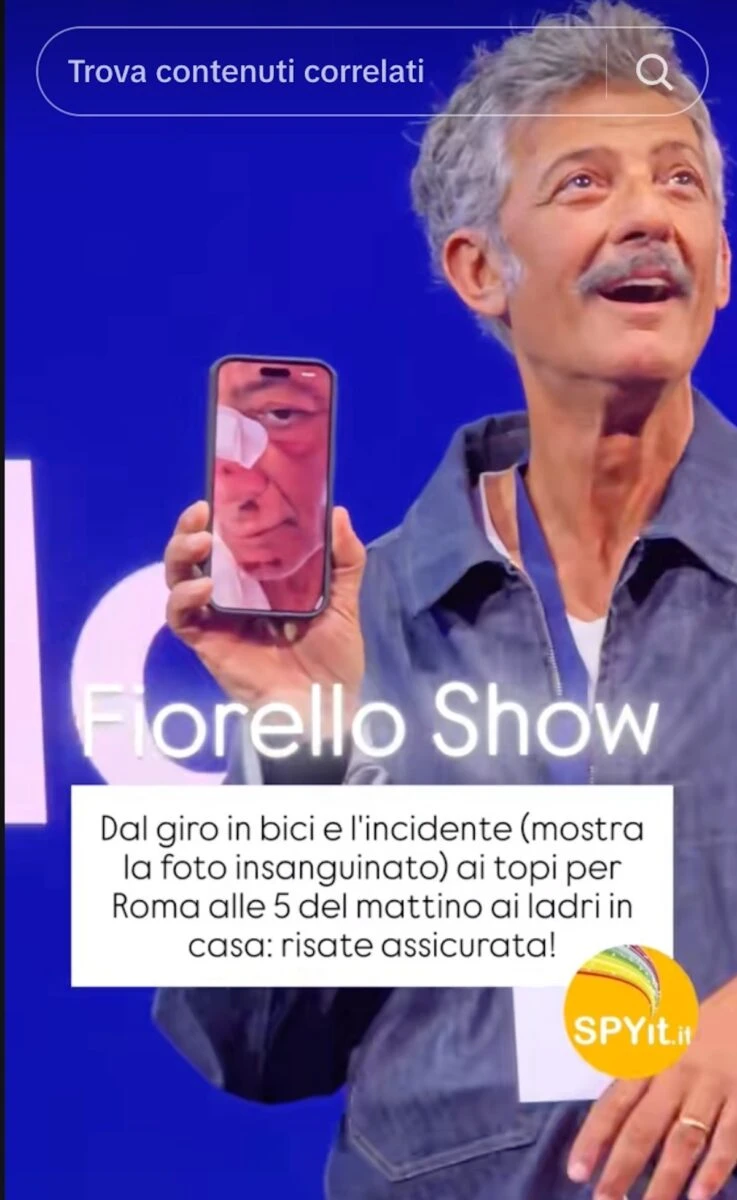 Fiorello racconta l'incidente in bici